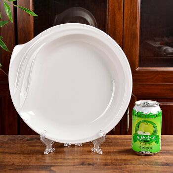 a5密胺仿瓷餐具白色凉菜盘塑料盘子圆盘牛排盘深菜盘寿司三文鱼西餐盘